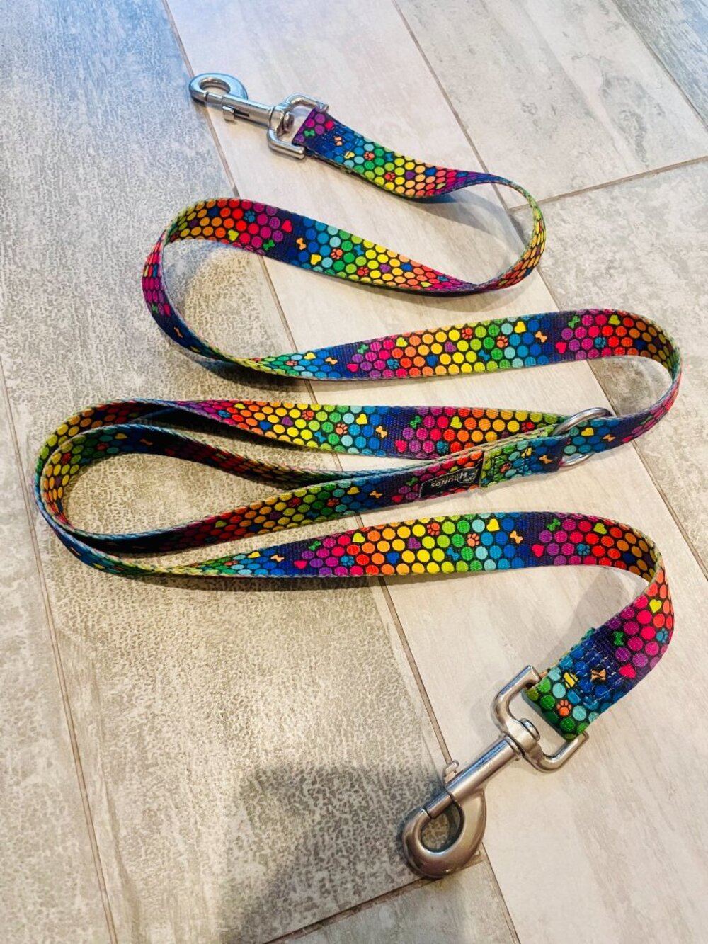 Satin Rainbow Colorful Bobbles Pattern Double buckled Long Strap For a Bag